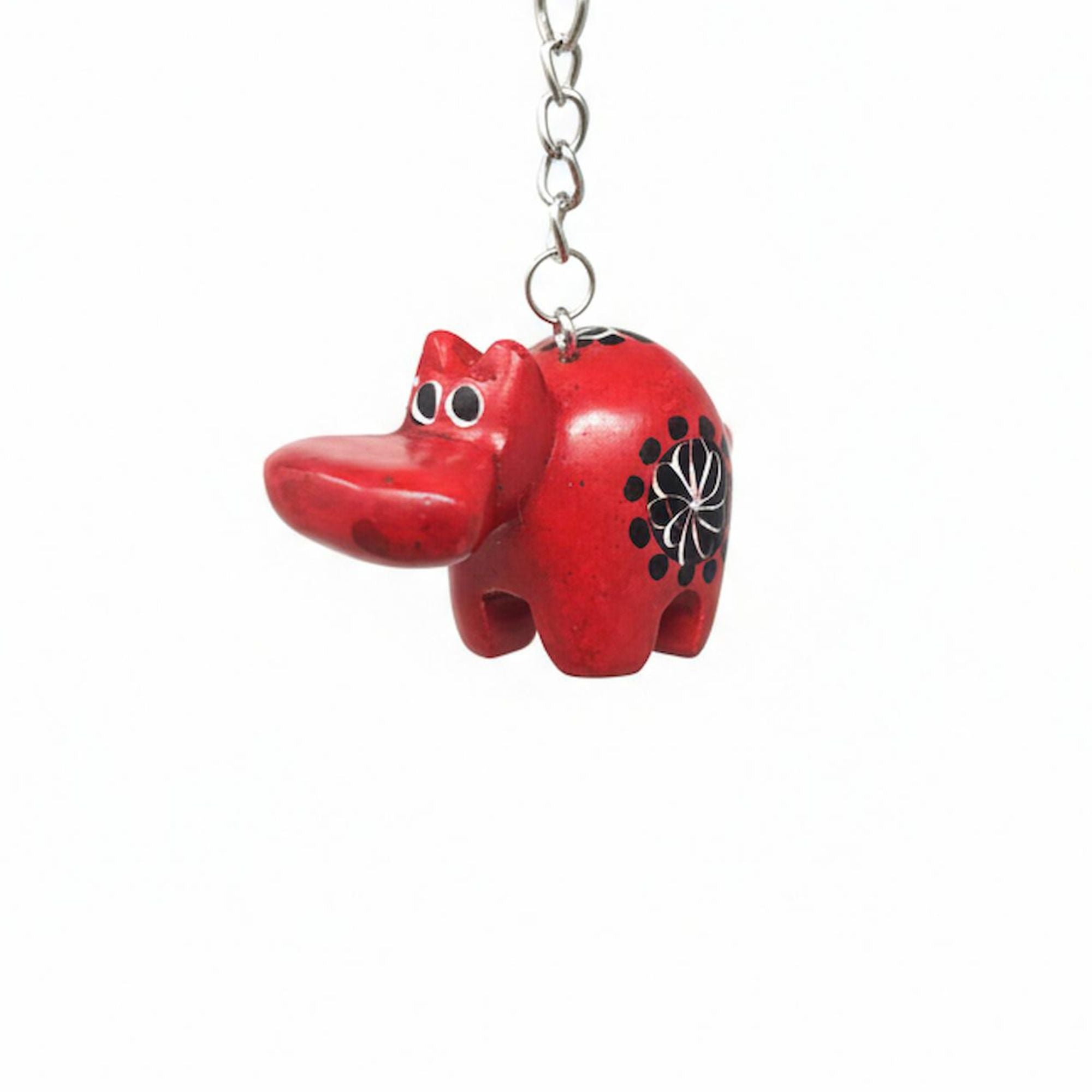 Hippo Soapstone Key Ring -  Sold as Assorted Colors