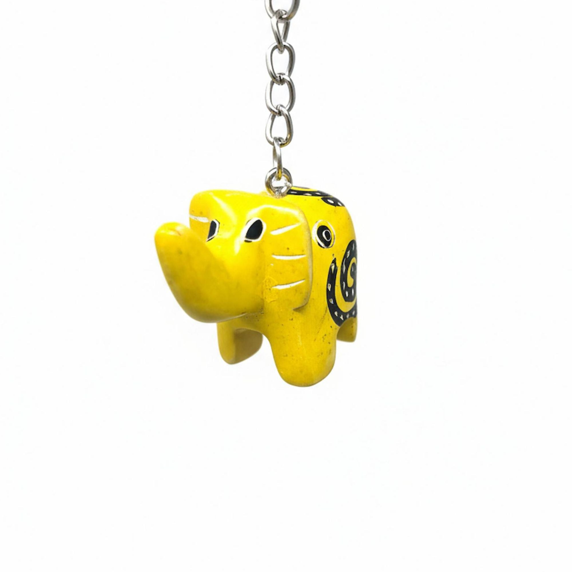 Elephant Soapstone Key Ring -  Sold as Assorted Colors