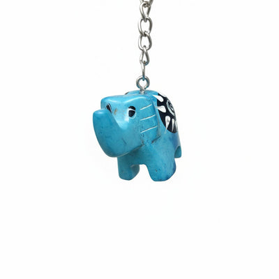 Elephant Soapstone Key Ring -  Sold as Assorted Colors