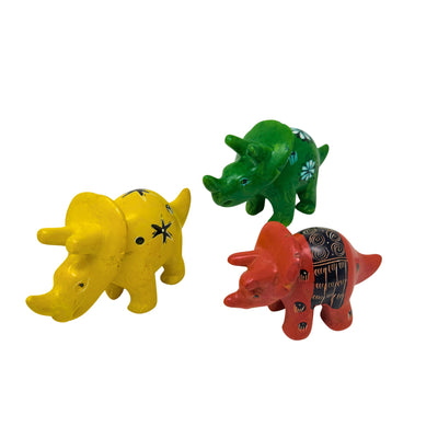 Soapstone Triceratops Dinosaur - Sold as Assorted Colors
