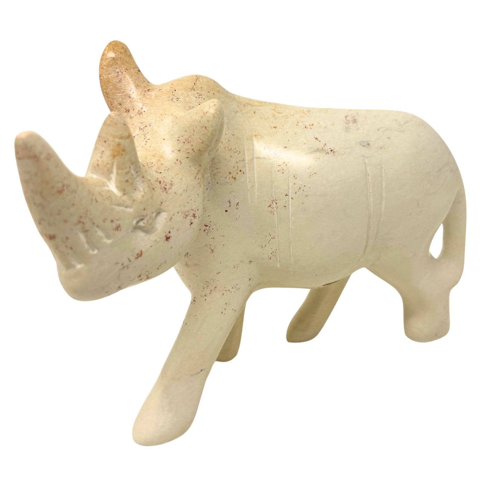 Soapstone Rhinoceros Natural Stone Sculpture