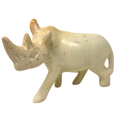 Soapstone Rhinoceros Natural Stone Sculpture