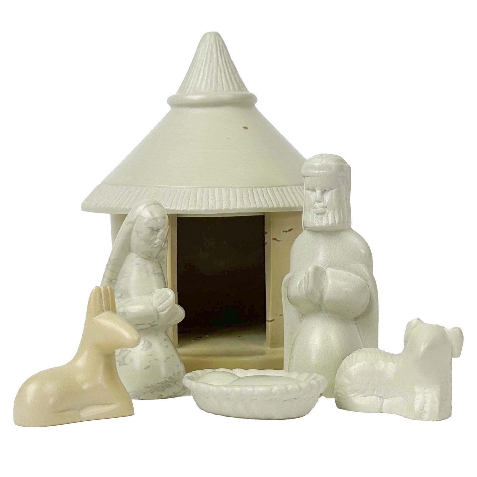 Soapstone Hut Nativity Set, 6 pieces