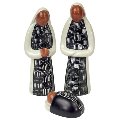 Soapstone Nativity with Mudcloth Strokes