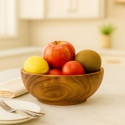 Rustic Jacaranda Wood Bowl, 8 inch