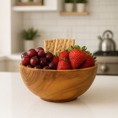 Rustic Jacaranda Wood Bowl, 6 inch
