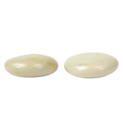 Display Set: 30 Polished Soapstone Massage Stones 2 inch Round + Display bowl