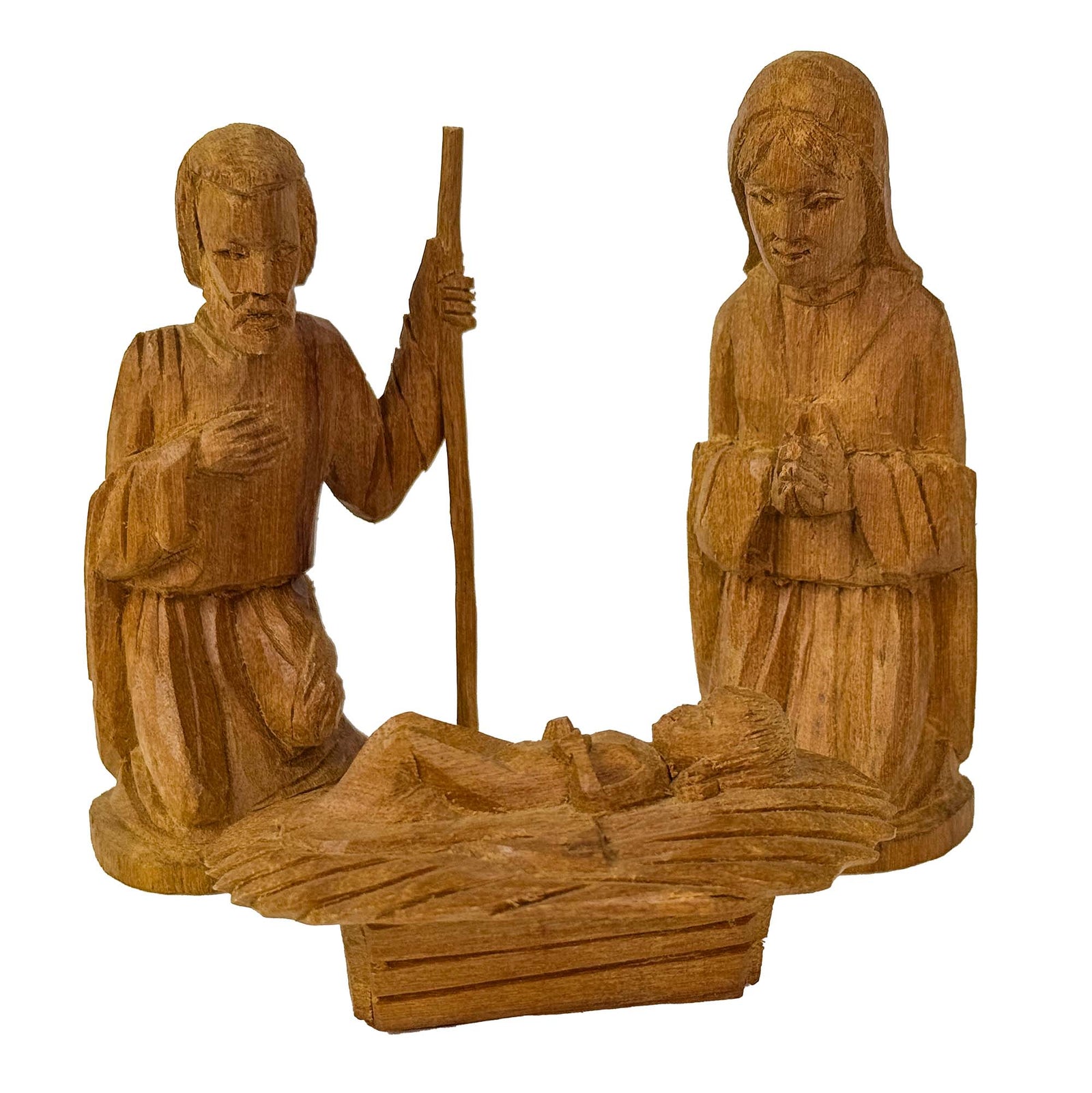 Hand-carved Olive Wood Nativity Set of Three from Kenya