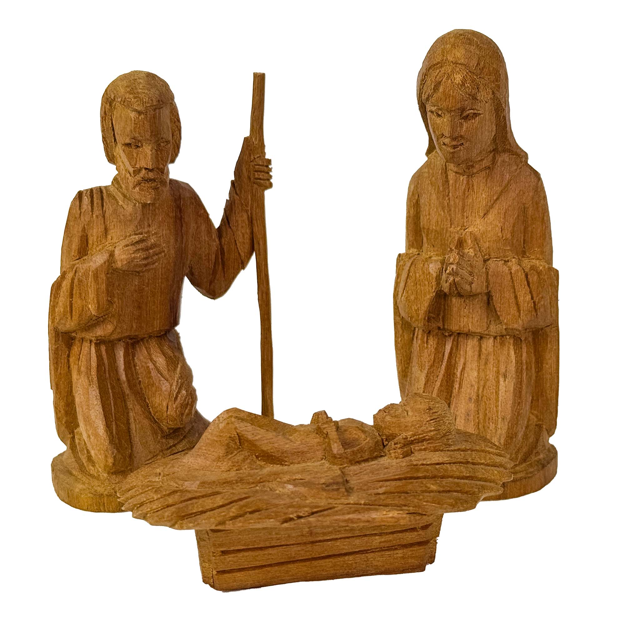 Hand-carved Olive Wood Nativity Set of Three from Kenya