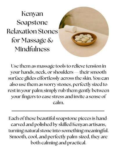Display Set: 30 Polished Soapstone Massage Stones 2 inch Round + Display bowl
