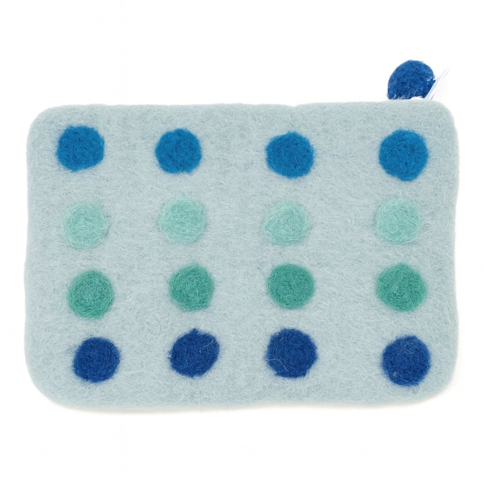 Ocean Felt Zipper Pouch, Blue