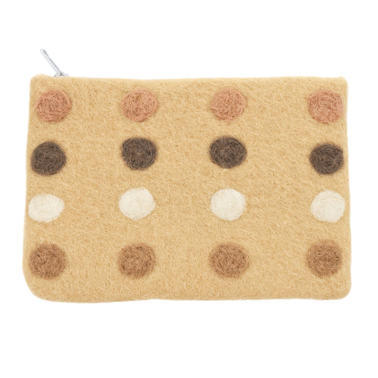 Desert Sunset Felt Zipper Pouch, Brown