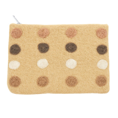Desert Sunset Felt Zipper Pouch, Brown
