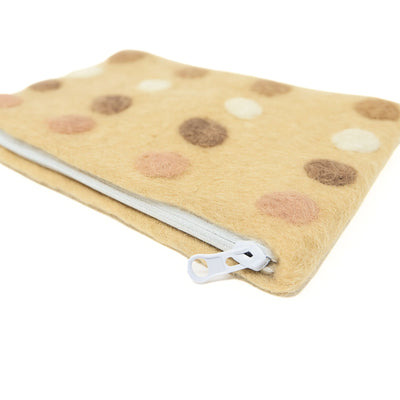 Desert Sunset Felt Zipper Pouch, Brown