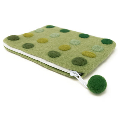 Rain Forest Felt Zipper Pouch, Green