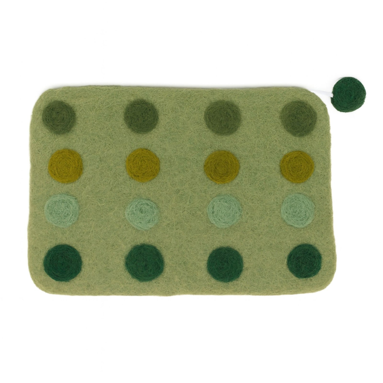 Rain Forest Felt Zipper Pouch, Green