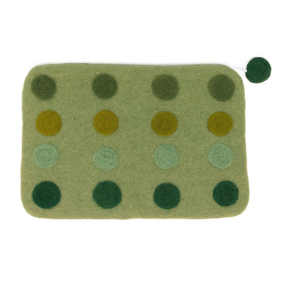 Rain Forest Felt Zipper Pouch, Green