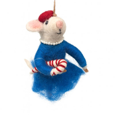 Handfelted Christmas Mice Collectible Figurines, Set of 3
