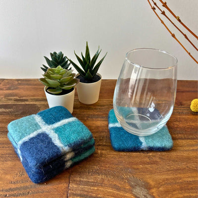 Ocean Window Pane Coasters, Set of 4