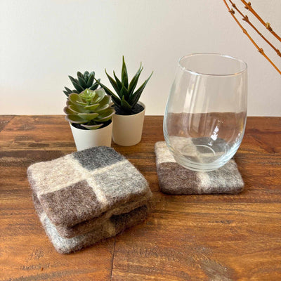 Sand & Stone Window Pane Coasters, Set of 4