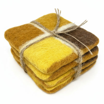 Honey Window Pane Coasters, Set of 4