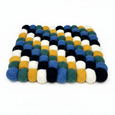 Felt Ball Square Trivet: Tangier Tile