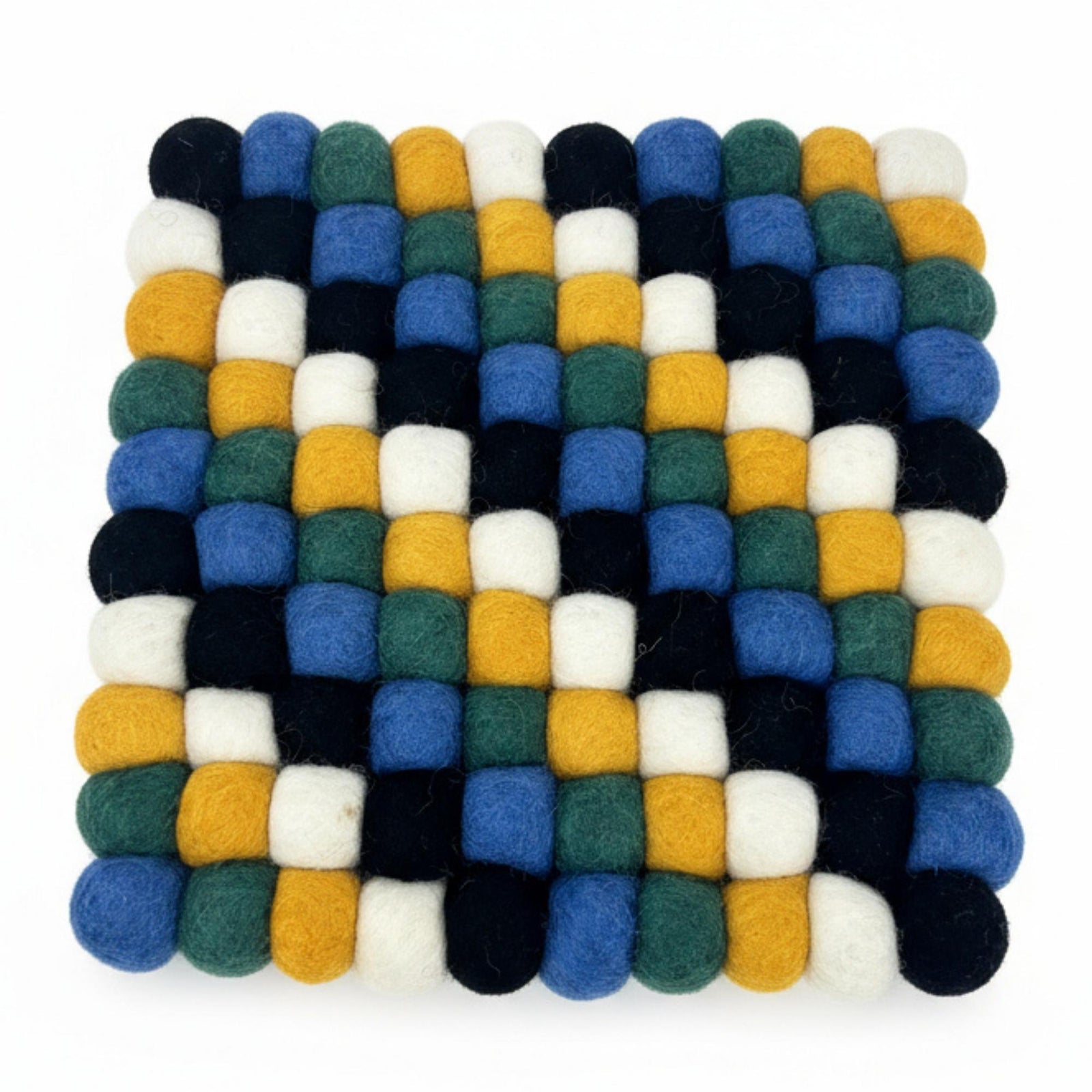 Felt Ball Square Trivet: Tangier Tile