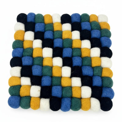 Felt Ball Square Trivet: Tangier Tile