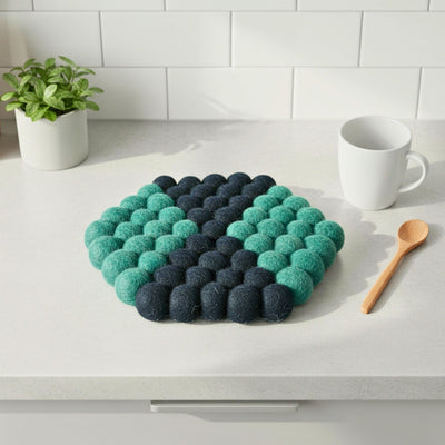 Felt Ball Hexagon Trivet: Tangier