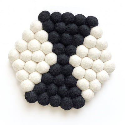Felt Ball Hexagon Trivet: Domino