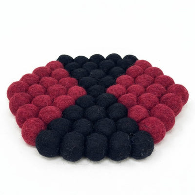 Felt Ball Hexagon Trivet: Morroccan