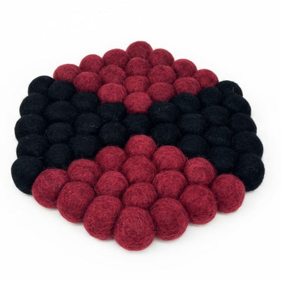 Felt Ball Hexagon Trivet: Morroccan