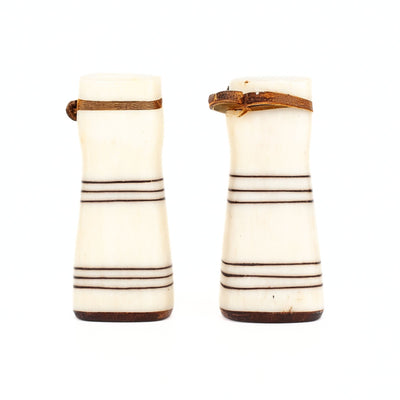 White Simple Batik Bone Salt & Pepper Shakers