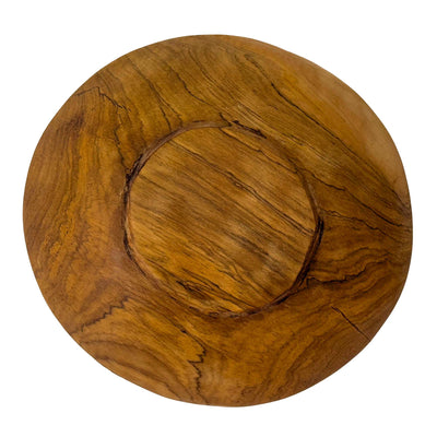 Large Round Olive Wood Divided Serving Platter