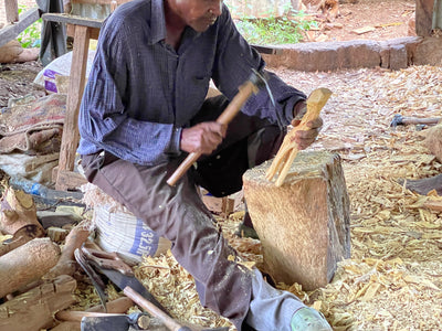 Large Round Olive Wood Divided Serving Platter