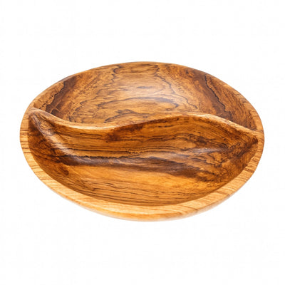 Large Round Olive Wood Divided Serving Platter