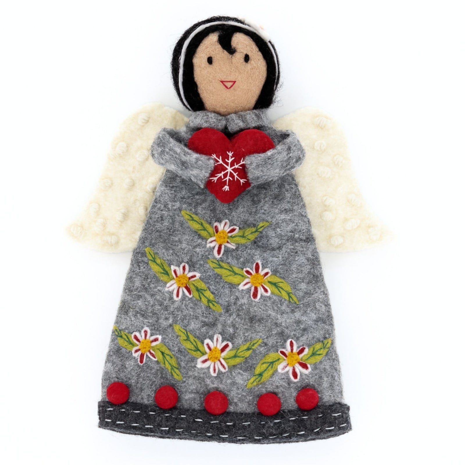 Christmas Tree Topper or Tabletop Decor, Brown Skin Angel - 10 inch Tall