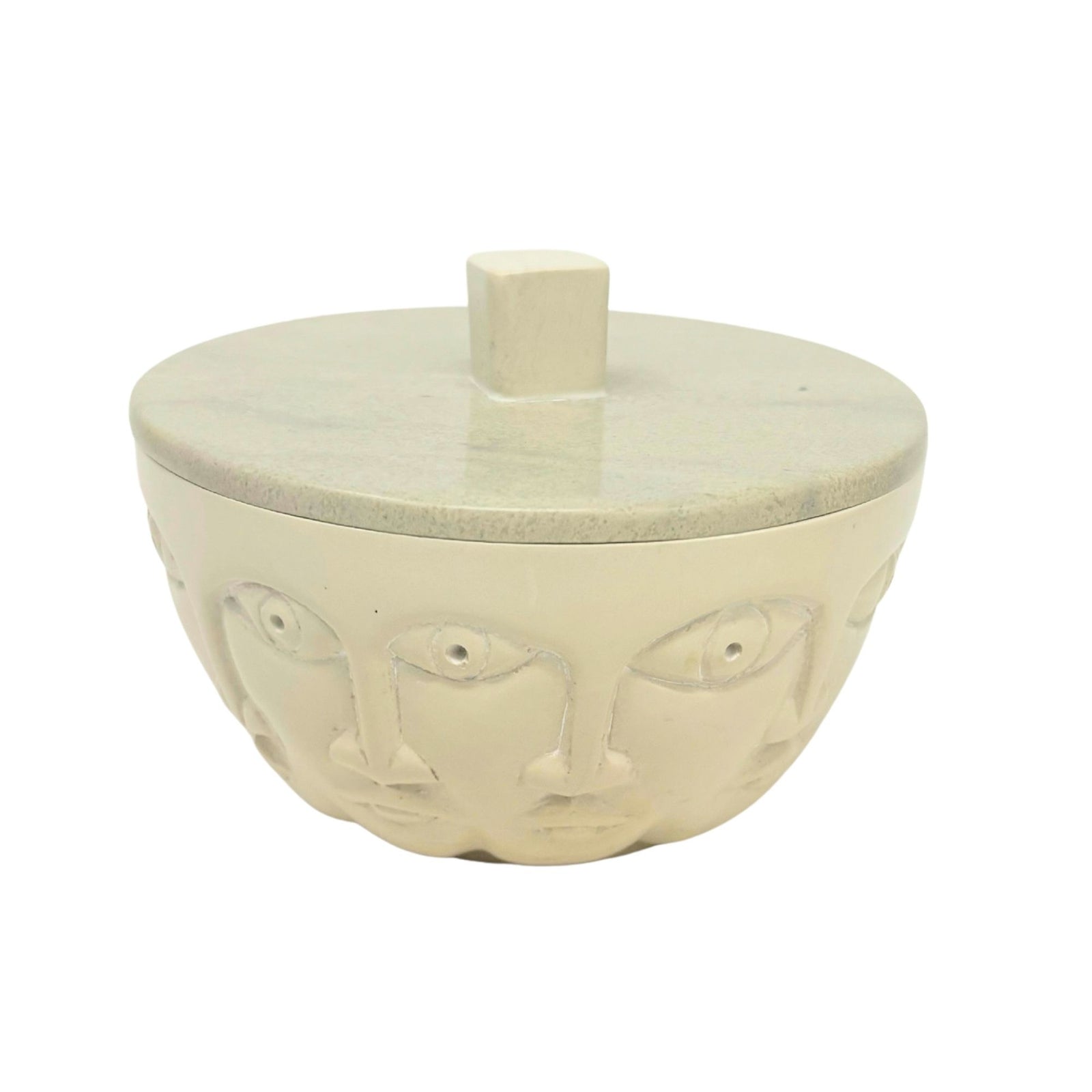 Hand-Carved Soapstone Makonde Face Keepsake Box