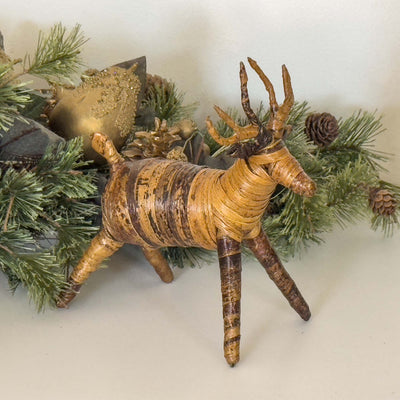 Handcrafted Banana Fiber Reindeer Decor