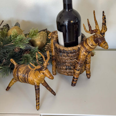 Handcrafted Banana Fiber Reindeer Decor