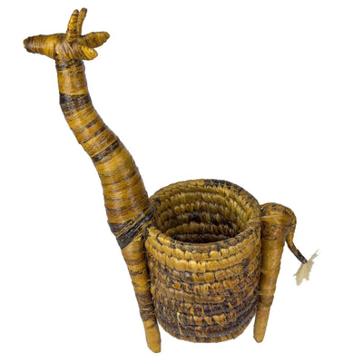 Handcrafted Banana Fiber Safari Animal Giraffe Basket - Large
