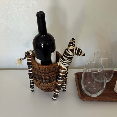 Handcrafted Banana Fiber Safari Animal Zebra Basket - Medium