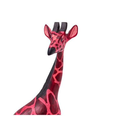 Standing Giraffe Wood Sculpture