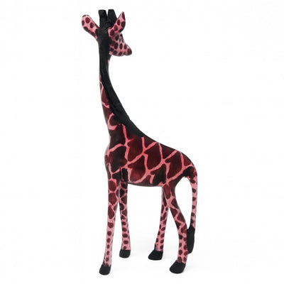 Standing Giraffe Wood Sculpture
