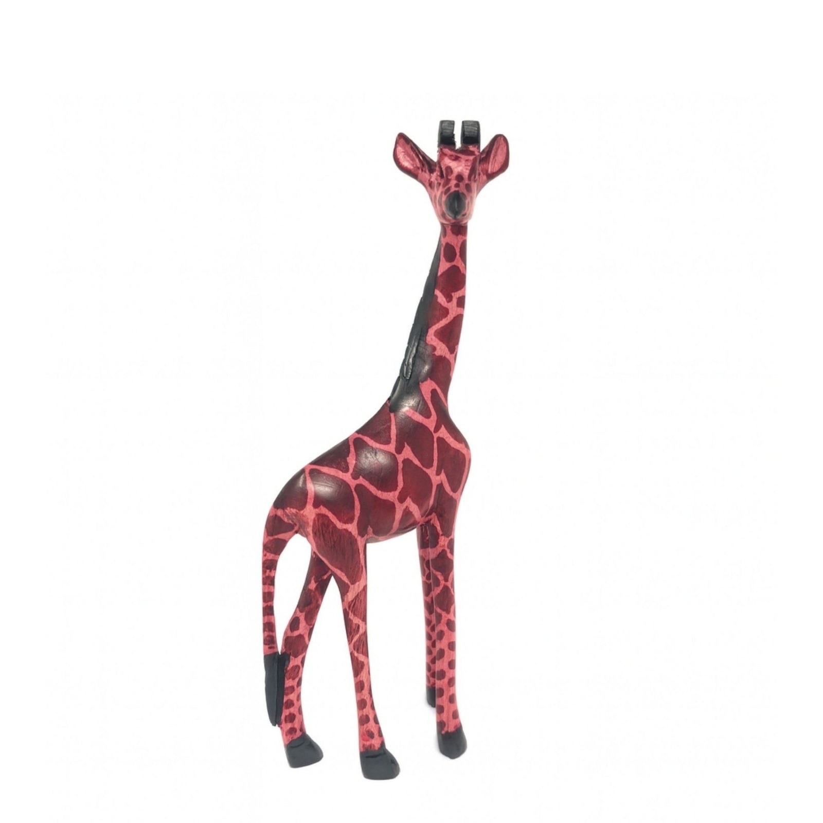 Standing Giraffe Wood Sculpture