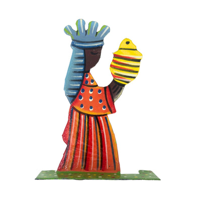 Nativity Set, Steel Drum Metal Art from Haiti (15 piece)