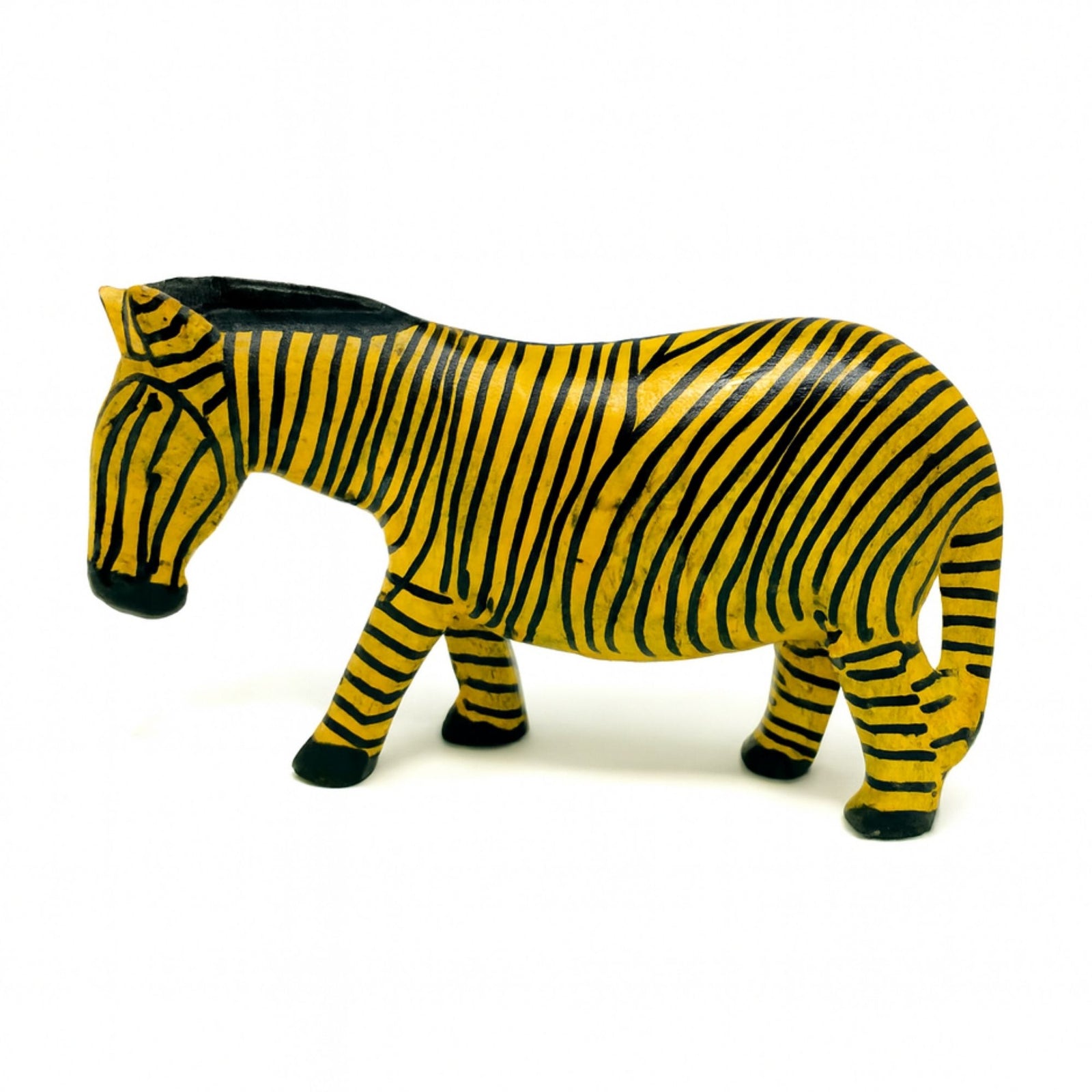 CLOSEOUT - Kenya Hand-Carved  Wood Zebra Safari Animal – Medium