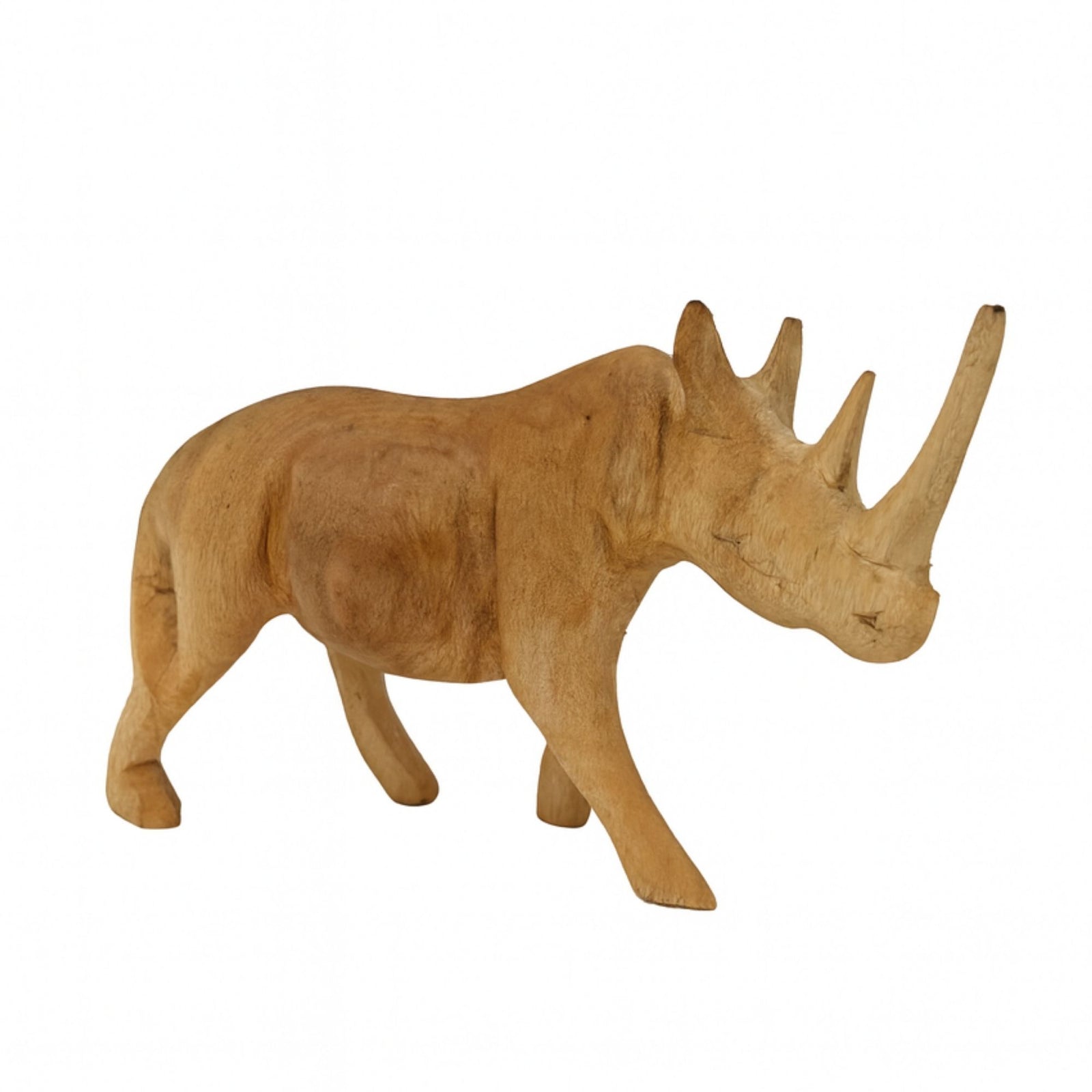 CLOSEOUT - Kenya Hand-Carved  Wood Rhinocerous Safari Animal – Medium