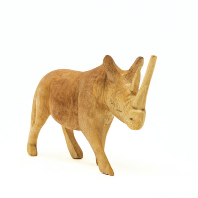 CLOSEOUT - Kenya Hand-Carved  Wood Rhinocerous Safari Animal – Medium