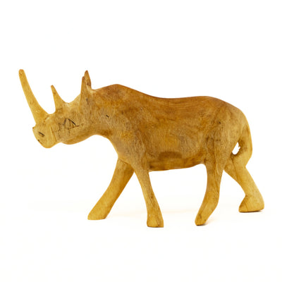 CLOSEOUT - Kenya Hand-Carved  Wood Rhinocerous Safari Animal – Medium